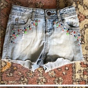 Girls Beaded Denim Shorts 6/6x